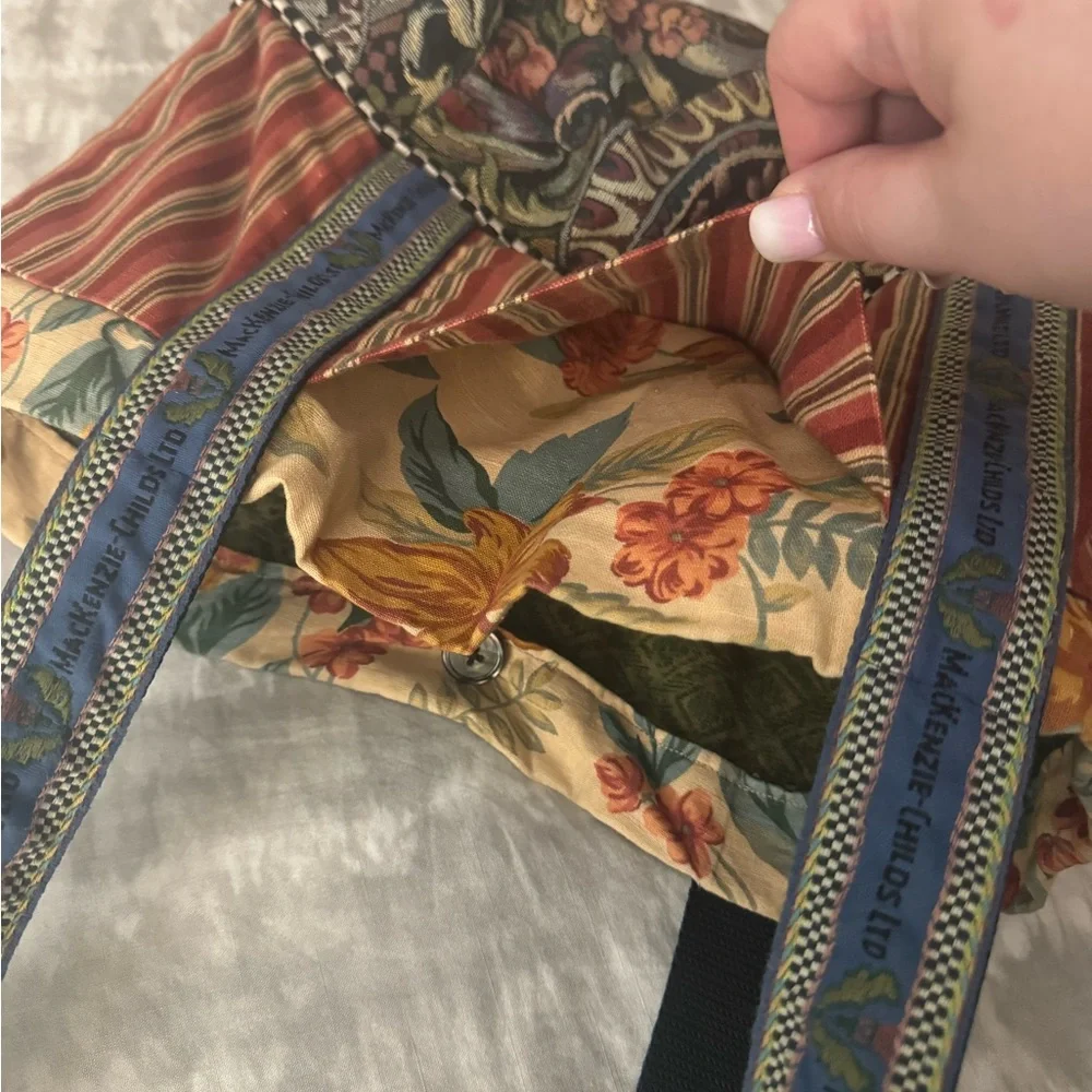 Vintage Makenzie Childs fabric tote